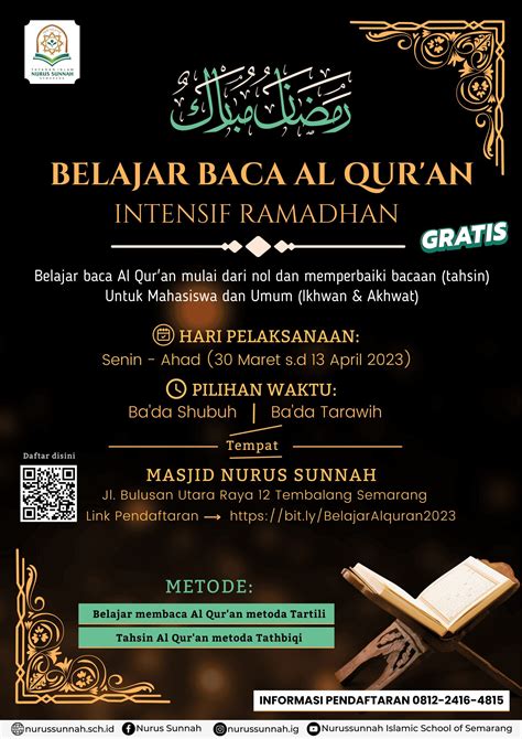 Belajar Baca Al Qur An Intensif Ramadhan Sekolah Islam Nurus Sunnah