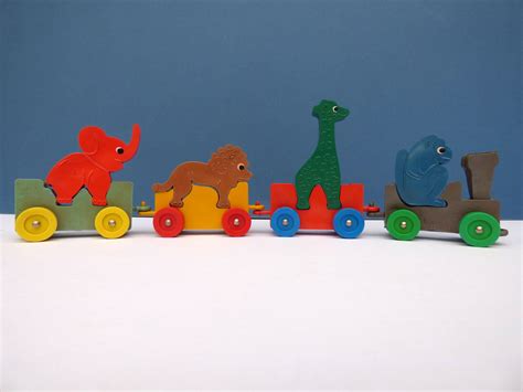 Vintage Animal Train Rubber toy animals from West Germany