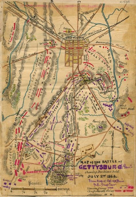 Archive Hand Drawn Map Of Gettysburg From 1863 Rmapmaking