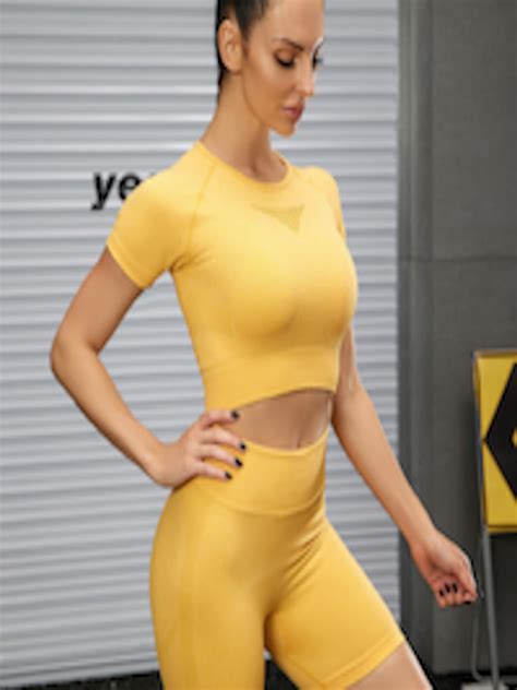 Buy Urbanic Yellow Solid Gym Tracksuit Tracksuits For Women 18641416