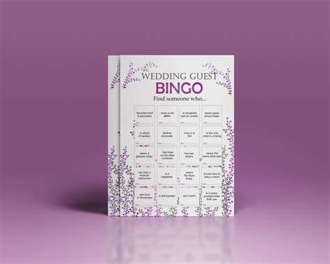 Wedding Reception Games, Customized Wedding Game, Wedding Games for Guests, Printable Bingo Game ...