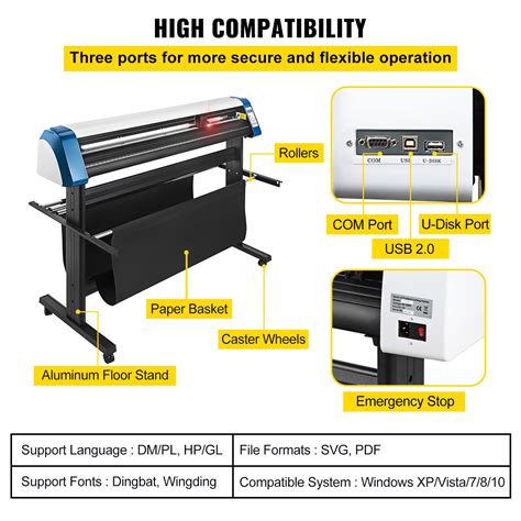 Vevor Vinyl Cutter Inch Plotter Machine Automatic Paper Feed Vinyl