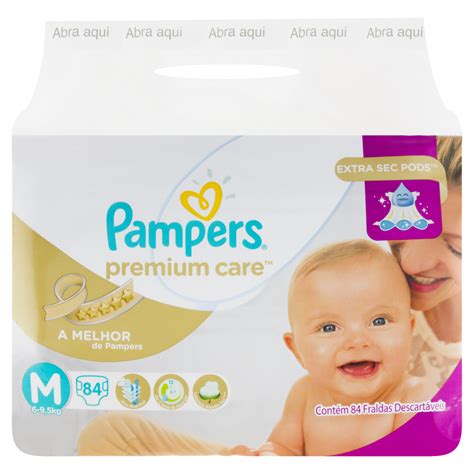 Fralda Descart Vel Infantil Pampers Premium Care M Pacote Unidades