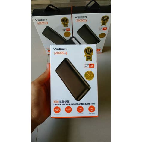 Jual POWER BANK VEGER 20 000mAh X200 ULTIMATE REAL CAPACITY Shopee