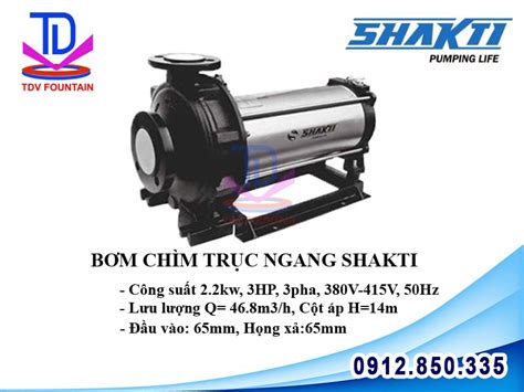 Máy bơm chìm trục ngang Shakti 3HP 2 2kw TDV Fountain