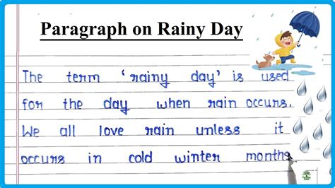 Paragraph On Rainy Day Write An Paragraph On Rainy Day Rainy Day