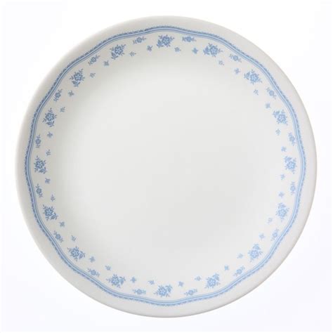 This Pretty Pattern Has Medium Blue Flowers And A Lacy Rim Band On A