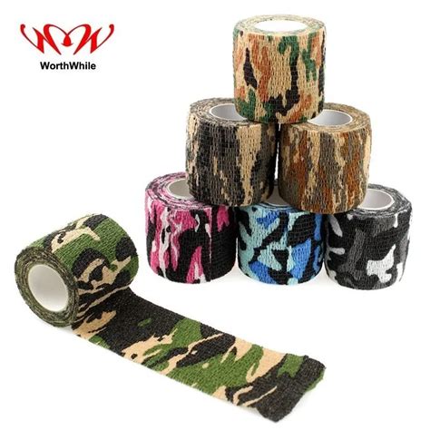 WorthWhile 5 Piece Lot Self Adhesive Camouflage Elastic Tape Camo Wrap