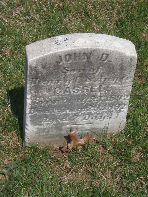 John Derstine Cassel 1892 1892 Mémorial Find a Grave