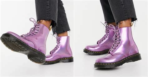 Dr Martens Metallic Purple Boots Popsugar Fashion Uk