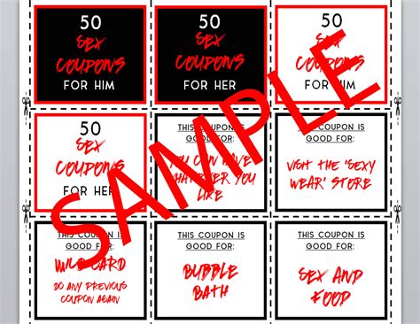 50 Sex Coupons For Him Or Her Prefect Valentines Or Anniversary T Etsy