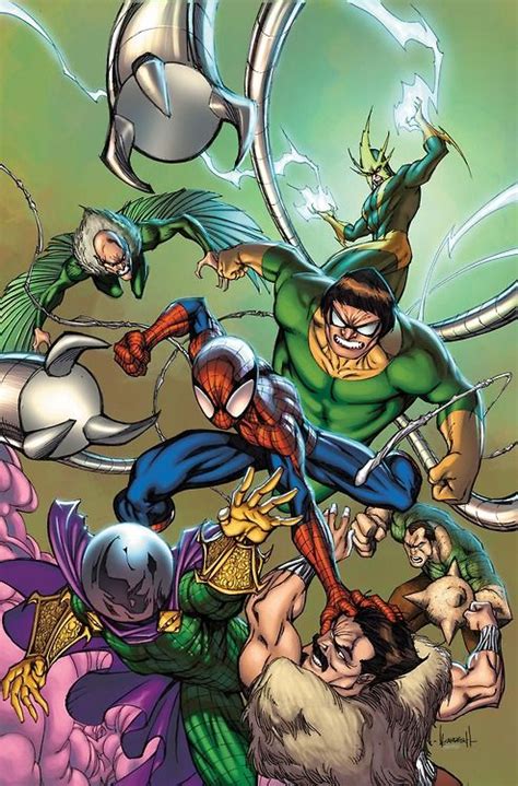 comic book artwork spider man battles  sinister  sexteto