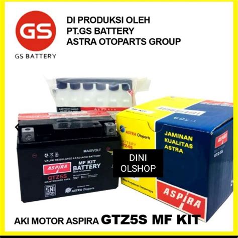 Jual AKI ACCU ASPIRA GTZ5S MF KIT MOTOR SUZUKI SHOGUN 125 SPIN MATIC