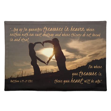 Treasures In Heaven Matthew 619 21 Bible Verse Placemat