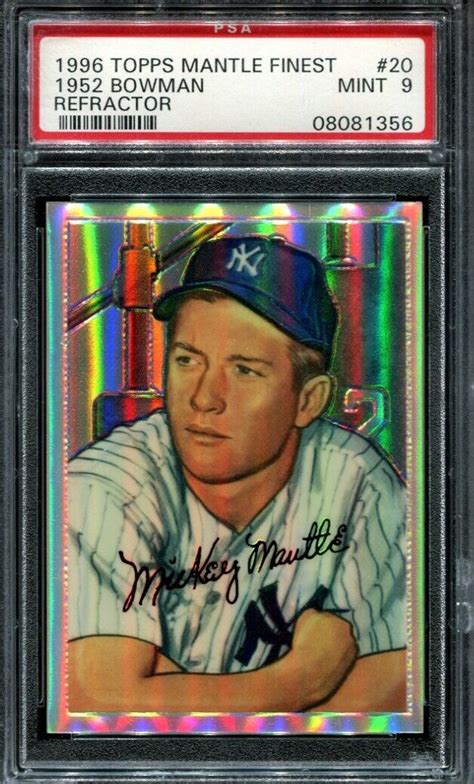 Topps Mantle Finest Mickey Mantle Bowman Refractor Psa