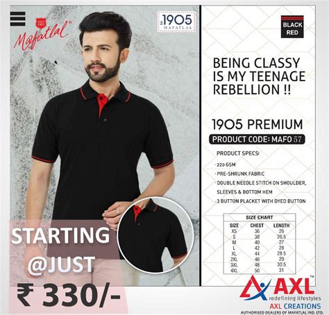 Collar Casual Wear 1905 Black Red Premium Polo T Shirt At Rs 330 Piece