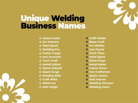 Welding Business Names Ideas And Suggestions