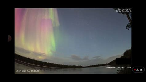 Stunning Pink Yellow Aurora Borealis Starlapland 25th September 2023