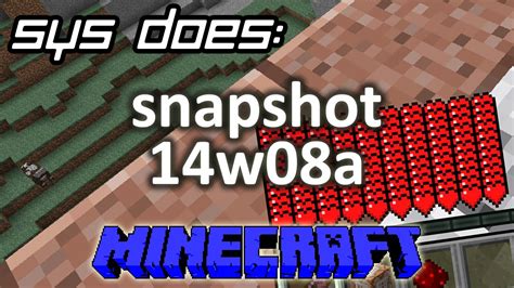 Minecraft Snapshot 14w08a YouTube