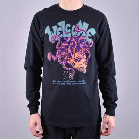 Welcome Skateboards Medusa Long Sleeve Skate T Shirt Black Skate Clothing From Native Skate