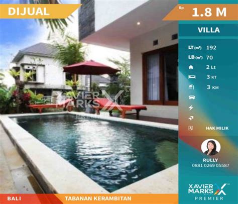 Dijual Villa Dengan Taman Luas Dan Kolam Renang Di Tabanan Bali Rumah