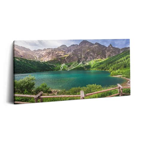 Foto Obraz Canvas Do Gabinetu Premium Pejzaż Jeziora W Górach 100x50 cm