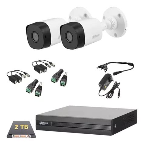 Kit Video Vigilancia 2 Cámaras Dahua Dvr 8 1080p 2tb Baluns