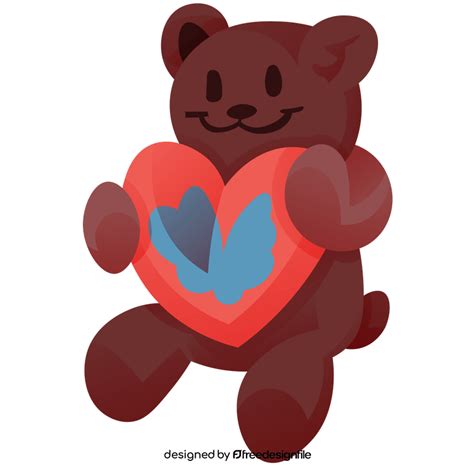 Cute Romantic Teddy Bear Clipart Vector Free Download