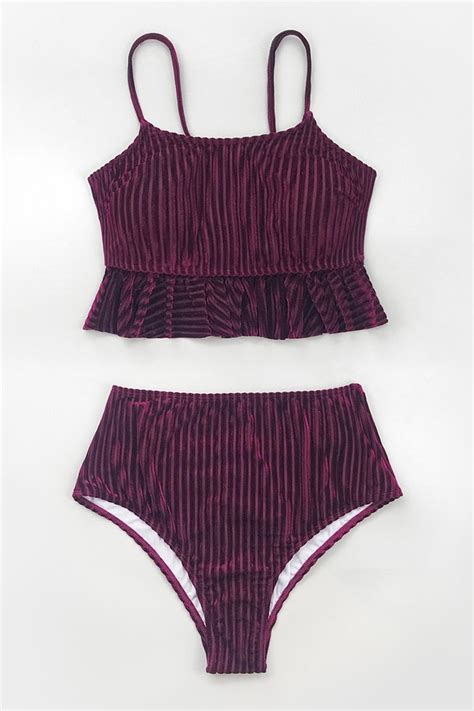 Velvet Rüschen High Waisted Bikini Cupshe Deutschland