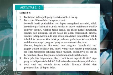 Aktivitas Siklus Sel Kunci Jawaban Biologi Kelas Sma Ma