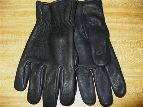 MeNS LINED Motorcycle GLOVES 8711 Black Genuine Goatskin Full Grain