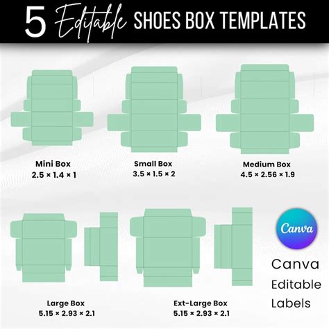 Shoe Box Template Bundle Shoe Box Label Svg Sneaker Box Template Box