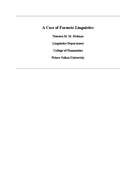 (DOC) A Case of Forensic Linguistics