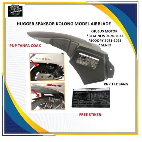 Jual Hugger Spakbor Kolong Beat Airblade New Deluxe Street Scoopy Genio