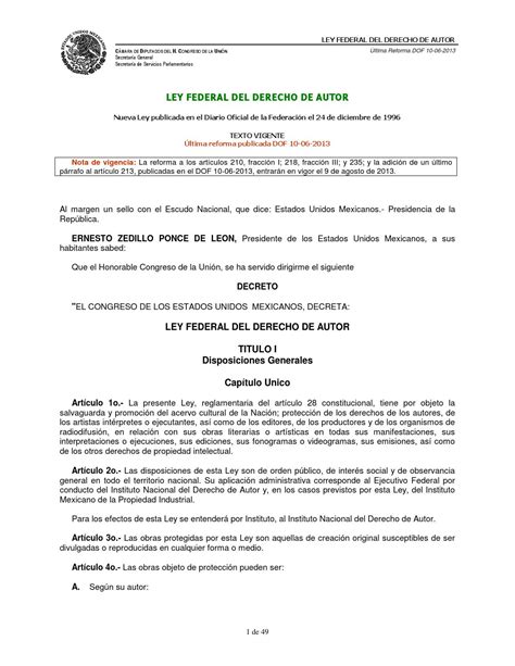 Ley Federal Del Derecho De Autor By Fakto Issuu