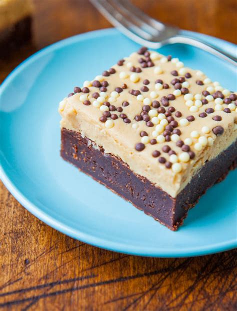 Frosted Peanut Butter Fudge Brownies Averie Cooks