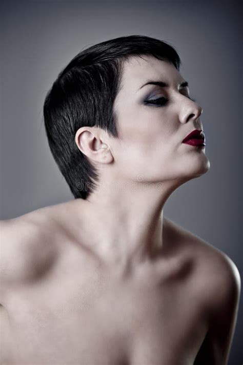 Sensual Retro Style Woman Nude Portrait Kissing Kiss Stock Photo Image Of Health Looking