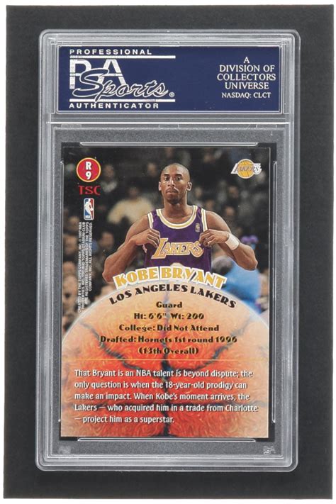 Kobe Bryant Stadium Club Rookies R Rc Psa Pristine