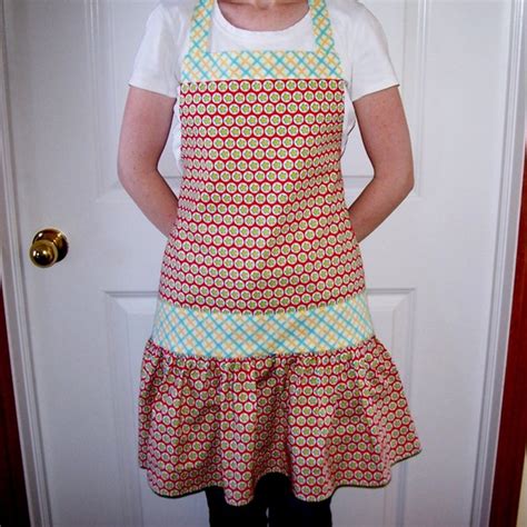 Womens Full Ruffle Apron With Adjustable Neck And Long Etsy