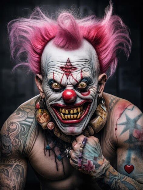 Premium AI Image | Very scary scary clown paranormal sinister monster Blood fear masquerade ...