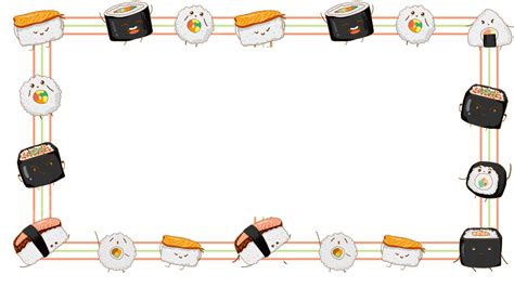 Japanese Sushi Cute Border, Sushi, Frame, Japanese Sushi PNG Transparent Clipart Image and PSD ...