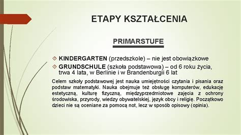 System Szkolnictwa W Niemczech Obowizek Szkolny Obejmuje Dzieci