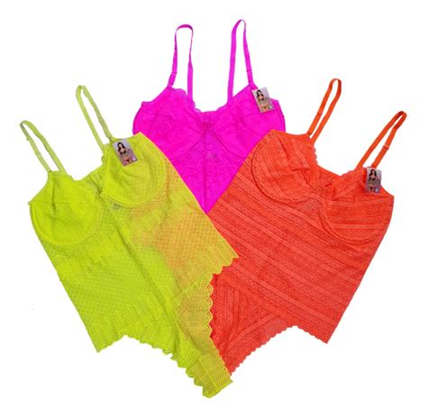 Kit 3 Body Renda Neon Aro Forrado Lingerie Luxo Mercado Livre