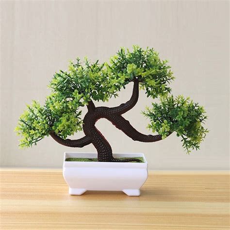 Simulation Bonsai Künstliche Blumen Pflanze im Topf für Zuhause Büro