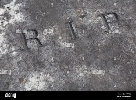 rip rest  peace traditional inscription   grave stock photo