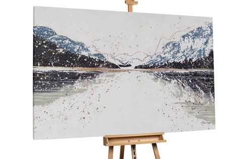 Acheter Peinture L Huile Gold Covered Mountains Kunstloft