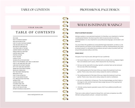 Intimate Female Waxing Training Manual Bikini Brazilian Student Class Guide Tutor Educator