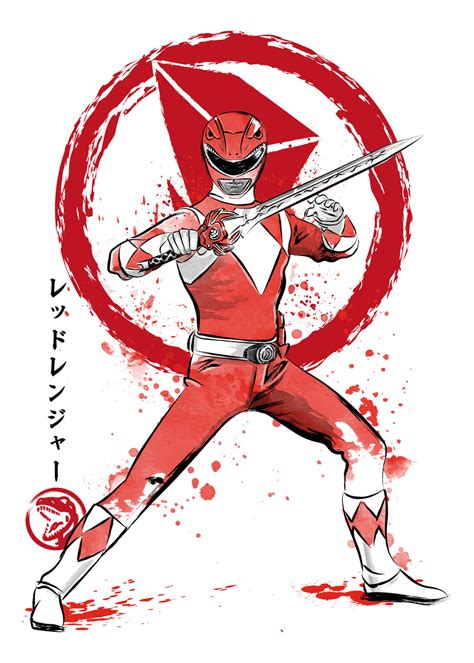 wall art print red ranger europosters