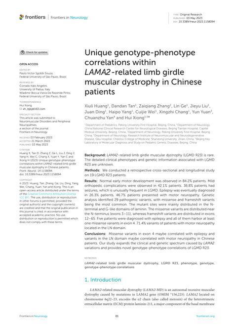 PDF Unique Genotype Phenotype Correlations Within LAMA2 Related Limb