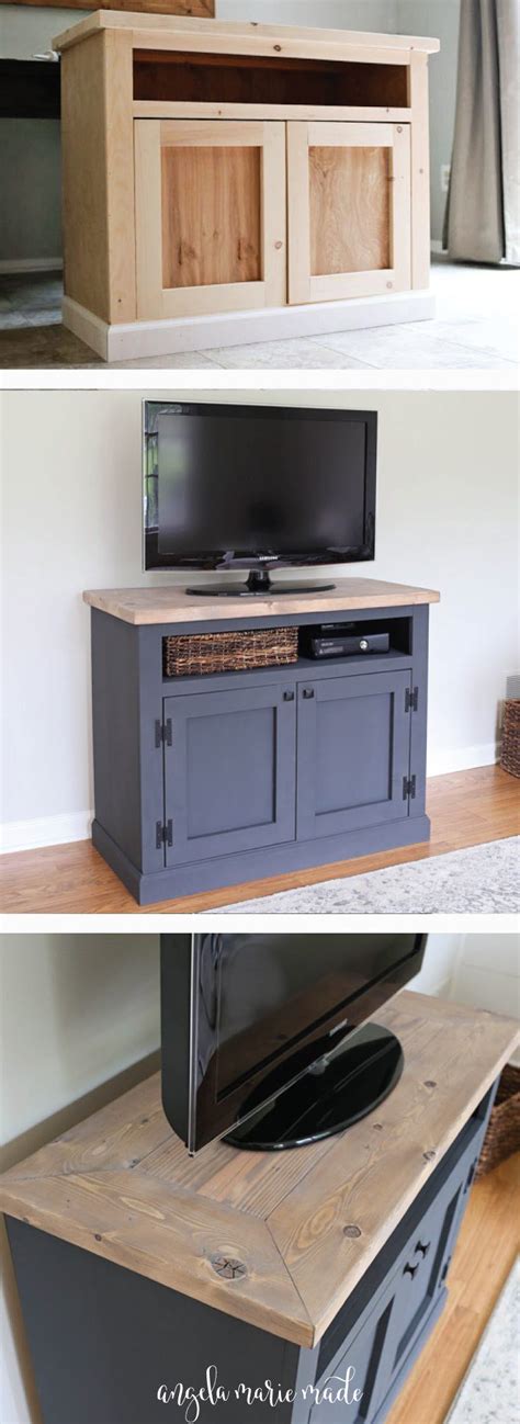 DIY Rustic TV Stand - Angela Marie Made | Rustic tv stand, Diy tv stand